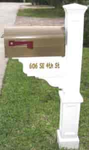 Vinyl lettering on a mailbox