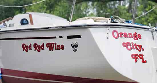 Custom Vinyl Boat Name And Logo