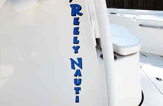 Custom Vinyl Boat Lettering