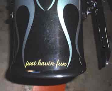 Lettering on a motorcycle