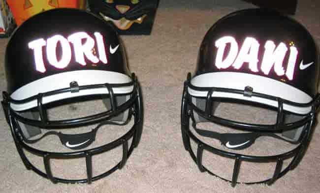 Custom Lettering to Personalize Baseball Helmets