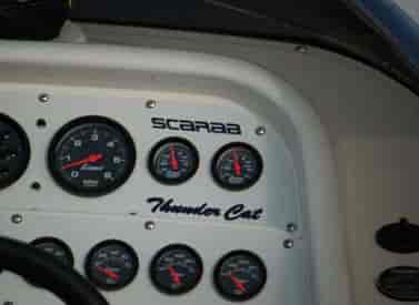 Small Lettering on Boat Dashboard