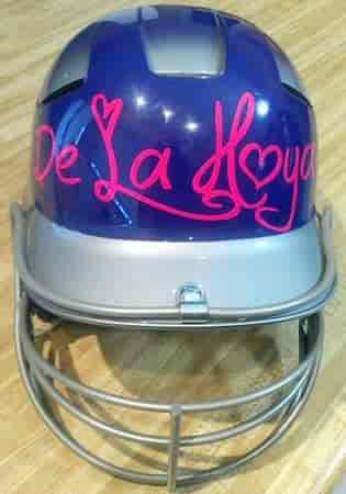 Custom Softball Helmet Lettering