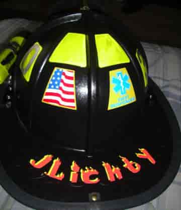 Custom Lettering - Name on a Firefighter Helmet