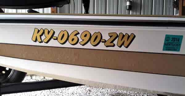 Vinyl Boat Lettering