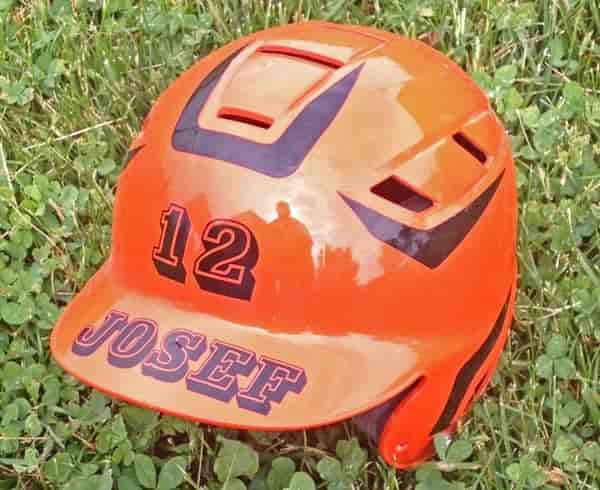 Custom Batting Helmet Name Lettering