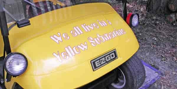 Custom Beatles Themed Golf Cart Lettering