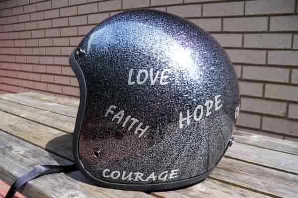 Custom Motorcycle Helmet Lettering