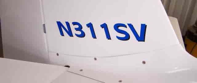 Vinyl Lettering used for Aircraft Registration Decals