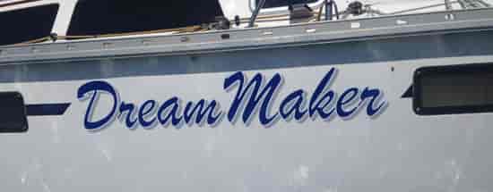 Custom Vinyl Lettering For Boat Name