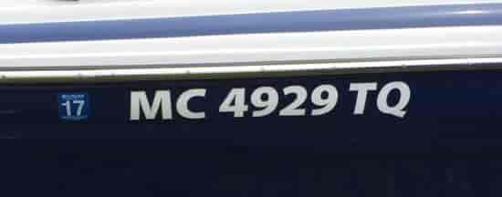 Vinyl Boat Registration Numbers