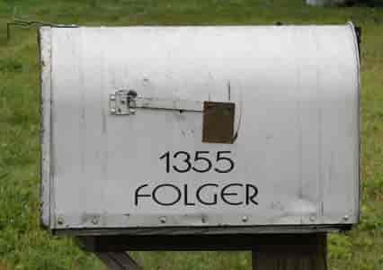 Mailbox with Name and Address Number