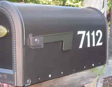 Mailbox Picture with White Vinyl Numbers