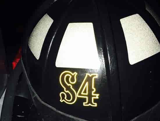 Custom Vinyl Lettering For Fire Fighters Helmet