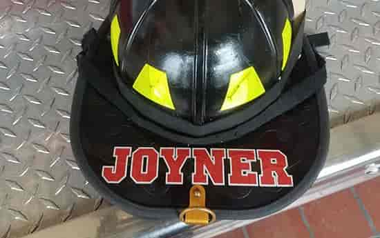 Custom Vinyl Lettering for Firefighter Helmet