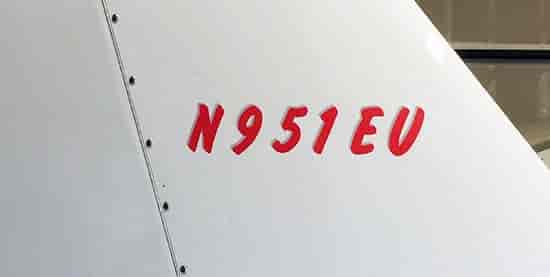 Custom Vinyl Airplane  Registration Numbers