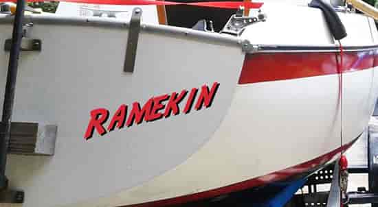 Custom Vinyl Boat Lettering Name