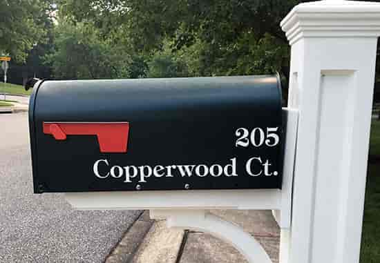 Custom Vinyl Mailbox Lettering and Numbers