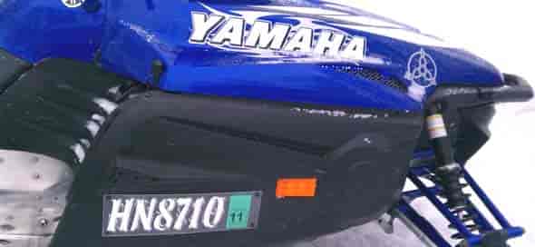 Custom lettering on a Snowmobile
