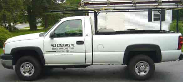 Custom lettering on a work truck