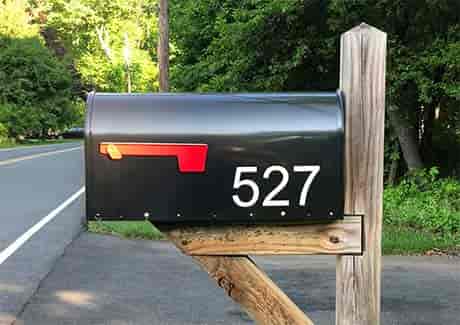 Custom White Mailbox Lettering