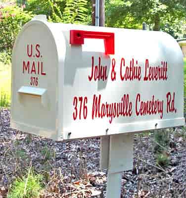 Custom mailbox lettering