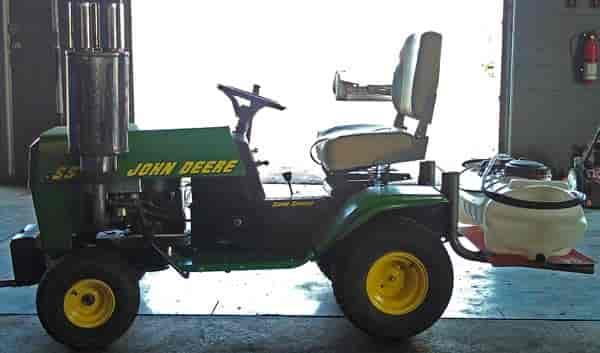 Vinyl lettering on a customized tractor