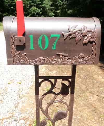 Vinyl mailbox numbering