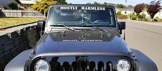 Custom Vinyl Lettering For Jeep Whindshield