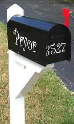 Custom mailbox vinyl lettering