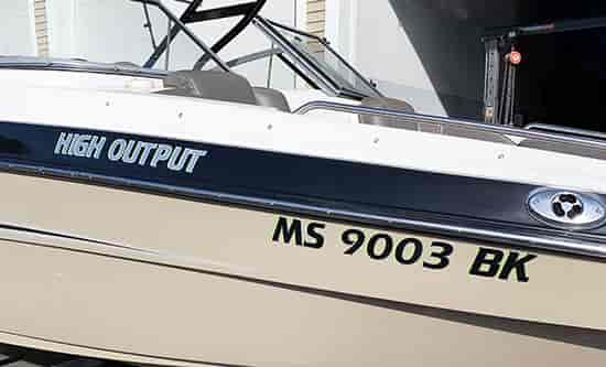 Cystom Vinyl Boat Name And Registration Numbers
