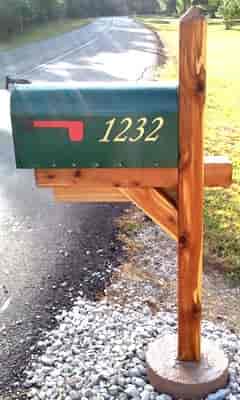Vinyl numbers on a mailbox