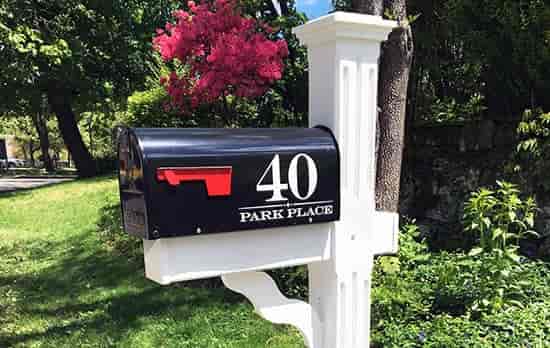 Custom Vinyl Lettering and Numbers For Mailbox