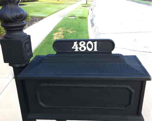 Custom vinyl mailbox numbers