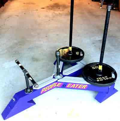 Custom lettering on a weight training sled