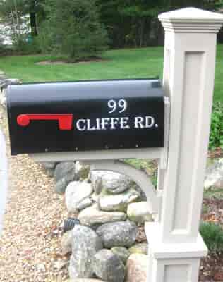Vinyl mailbox name and number