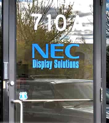 Vinyl lettering for a store front window