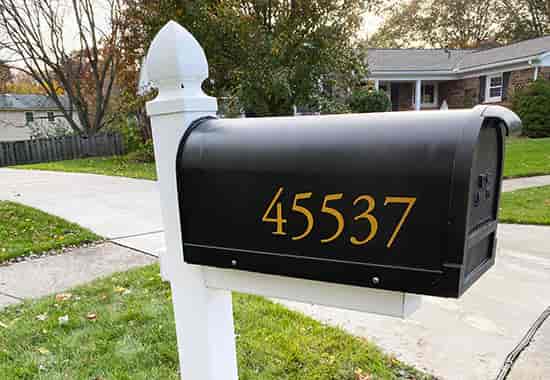 Custom Vinyl Mailbox Numbers