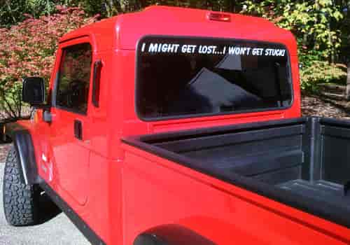 Custom lettering on a Jeep
