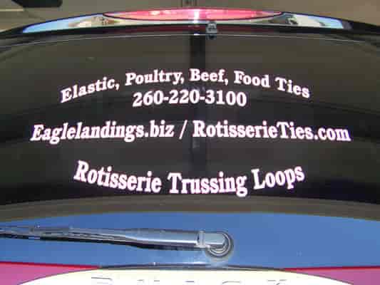 Vinyl lettering on a vehicle