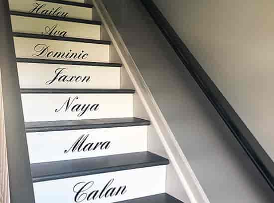 Custom Viynl Lettering For Stairs