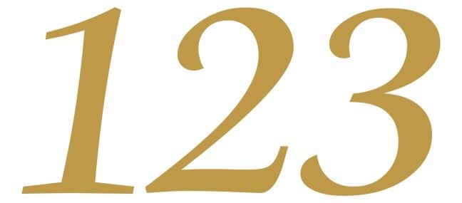 Gold Reflective Numbers Style 3