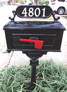 Custom lettering on a mailbox Custom lettering on a mailbox