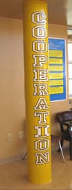 Custom lettering on a pillar Custom lettering on a pillar