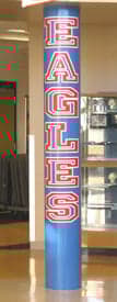 Custom lettering on a pillar Custom lettering on a pillar