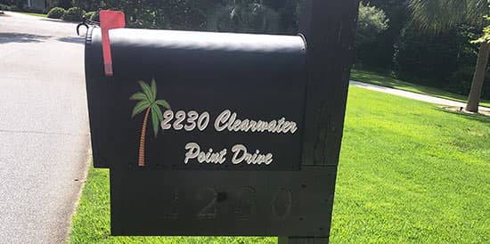 Custom Vinyl Mailbow Address