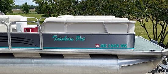 Custom Vinyl Boat Lettering
