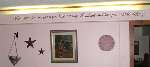 Vinyl lettering on a wall Vinyl lettering on a wall