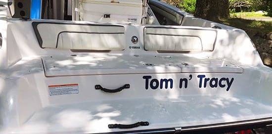 Custom Vinyl Decal For Boat Name