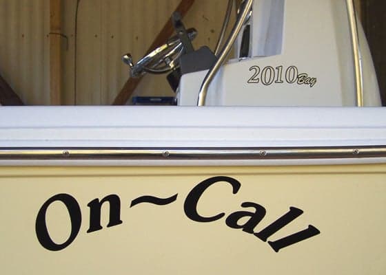 Vinyl boat lettering Vinyl boat lettering